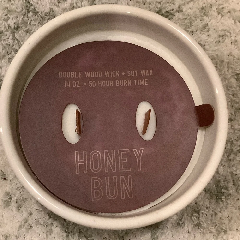 Ceramic Scented Honey Bun Soy Candle NWT 14 oz.   - Brown Gold and White Glazing - Picture 11 of 16